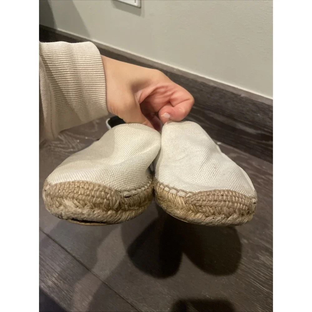 Saint‎ Laurent White Leather Slip On Espadrilles Flats 20 SL  Emb  Es. Size 40